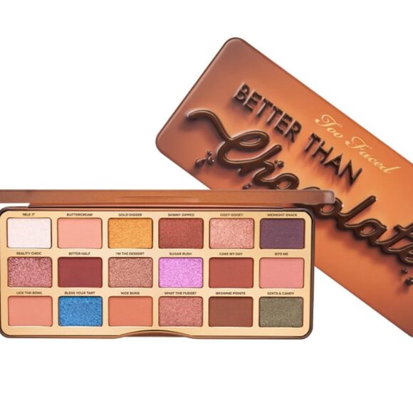 Too Faced, Better Than Chocolate Cocoa-Infused Eye Shadow Palette, NIB - Picture 1 of 6